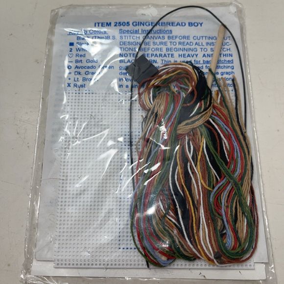 NMI Curly-Q's Needlepoint Gingerbread Boy Ornament 2505 NEW Mm15 - Picture 2 of 2